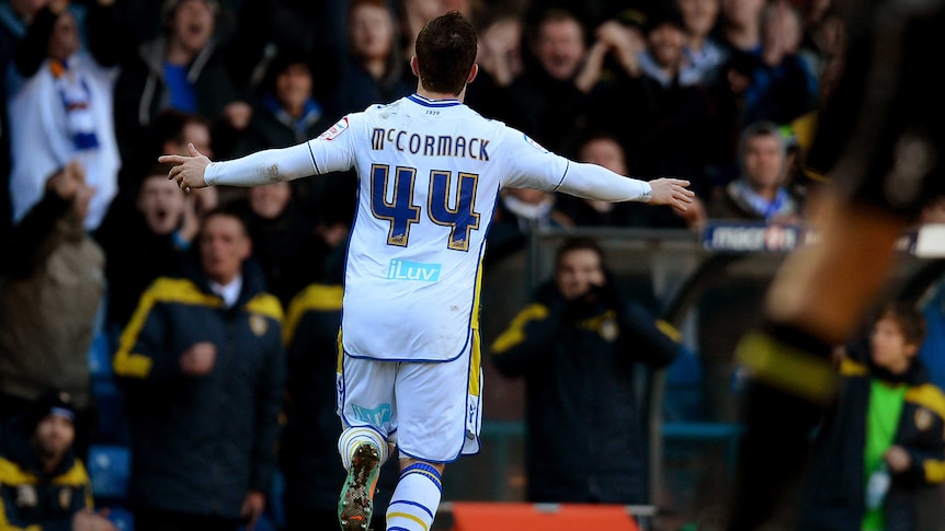 Leeds United forward Ross McCormack celebrates his FA Cup goal against Tottenham Hotspur.