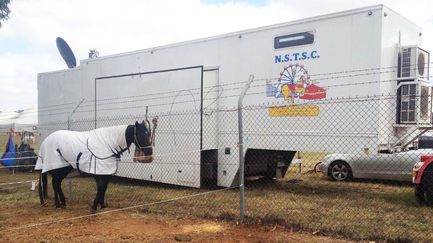 The National School for Travelling Show Children caravan at the Canberra Show.