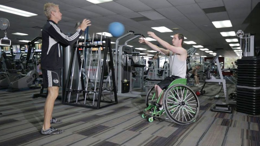 Adam Todd is put through his paces at wheelchair boot camp.