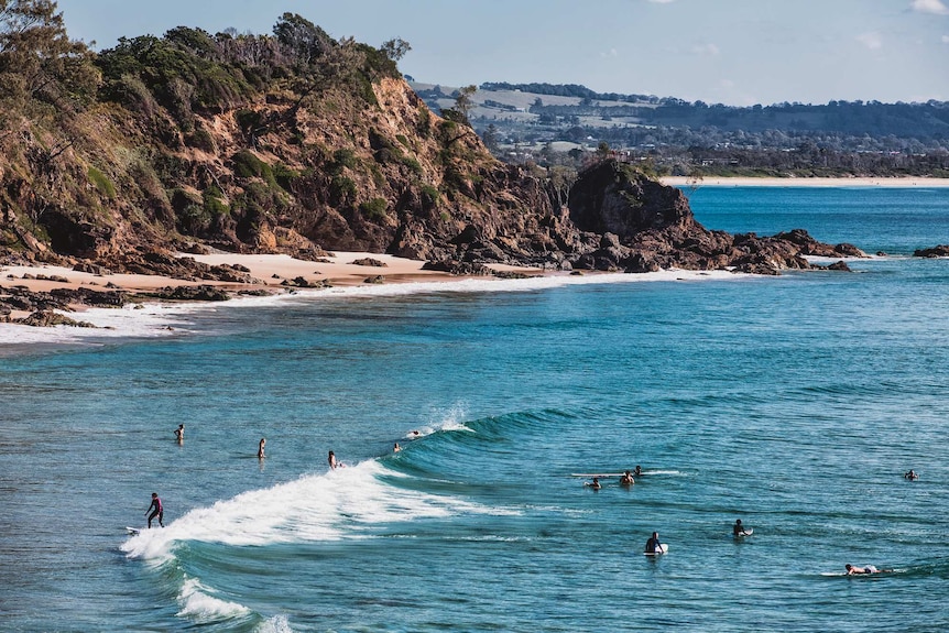 A breach and cliff in Byron Bay