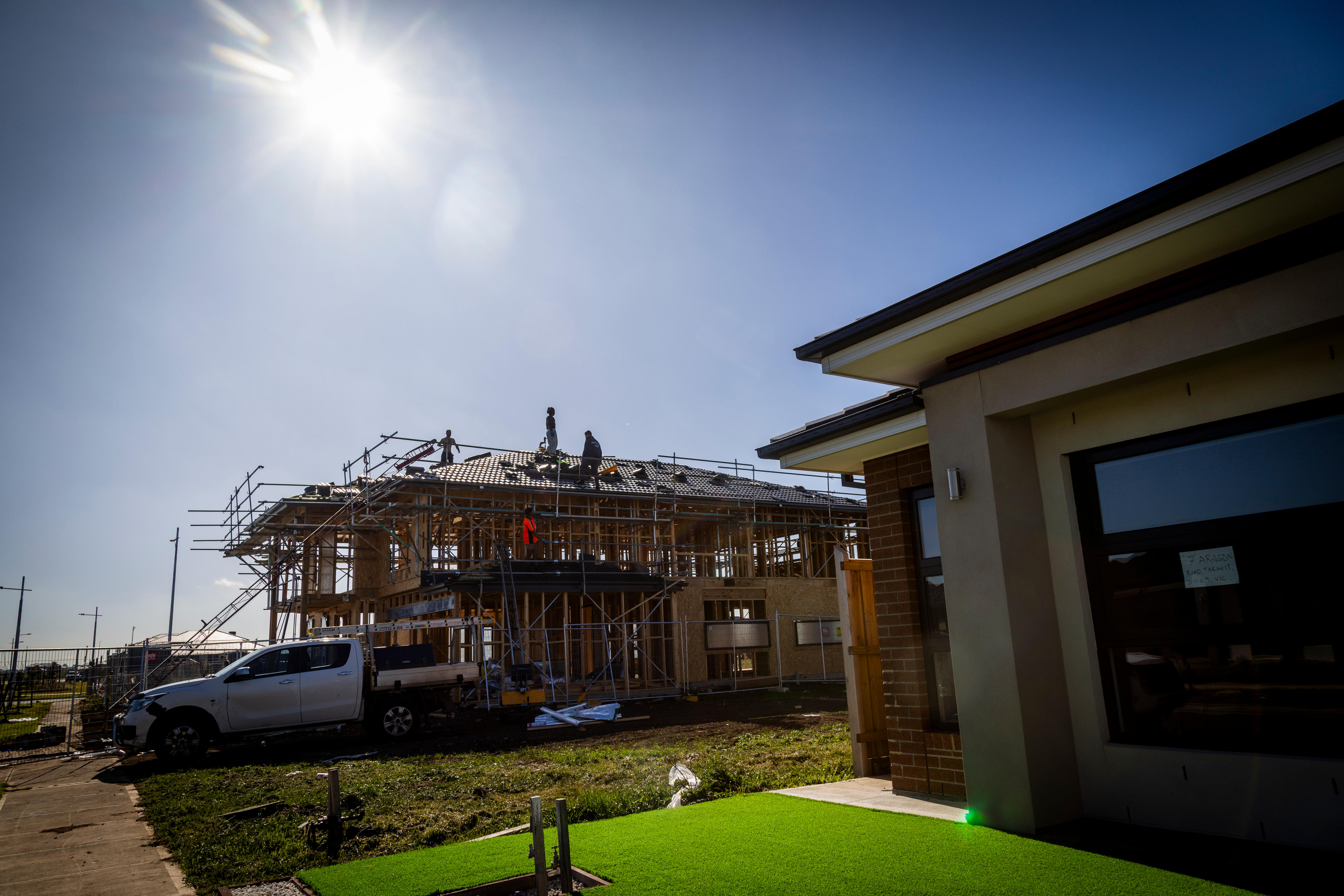 A house under construction.