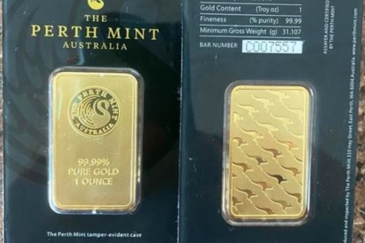 Close up of gold bullion