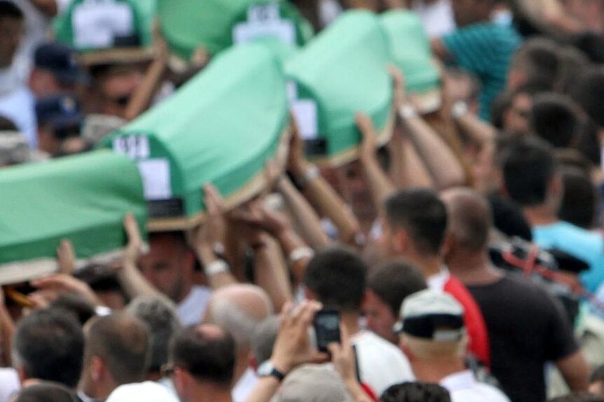 Mass burial near Srebrenica