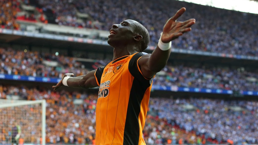 Diame celebrates winner for Hull City in Championship play-off