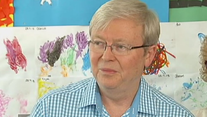 Prime Minister Kevin Rudd on the campaign trail in Townsville today.