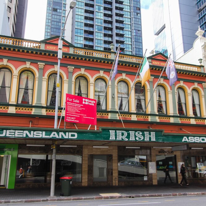 The Queensland Irish Club on Elizabeth Street in Brisbane's CBD.