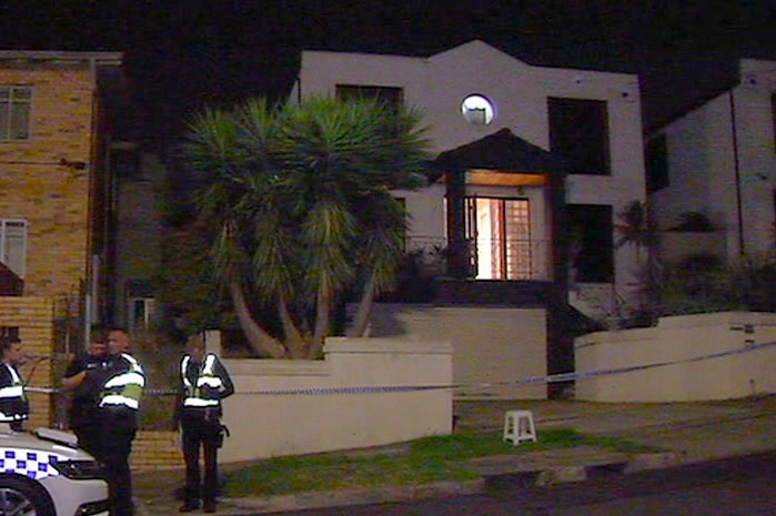 The scene of a home invasion with police outside the home on Fabian Court Maribyrnong.