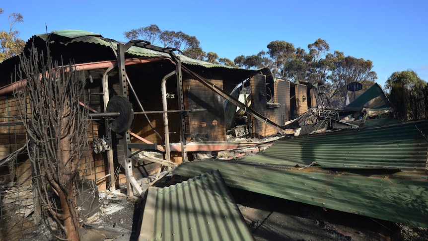 A destroyed house in Kersbrook