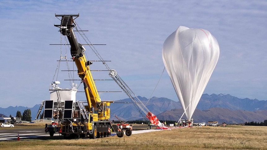 Super pressure balloon just before launch from Wanaka Airport in New Zealand on March 27, 2015