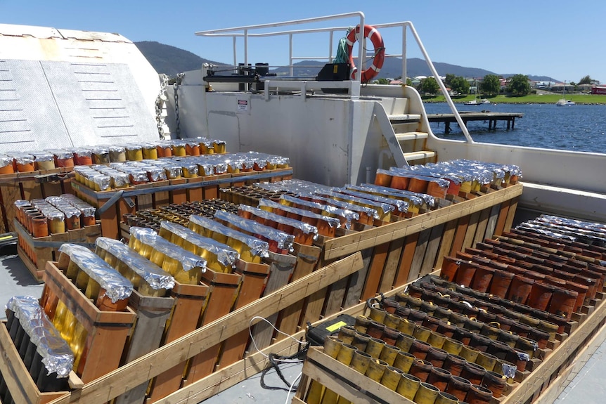 Hobart fireworks barge for NYE 2018