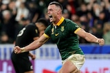 Jesse Kriel celebrates Springboks winning rugby World Cup final