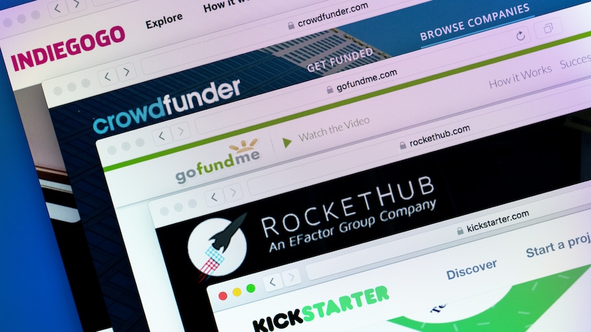 crowdfunding websites on top of each other
