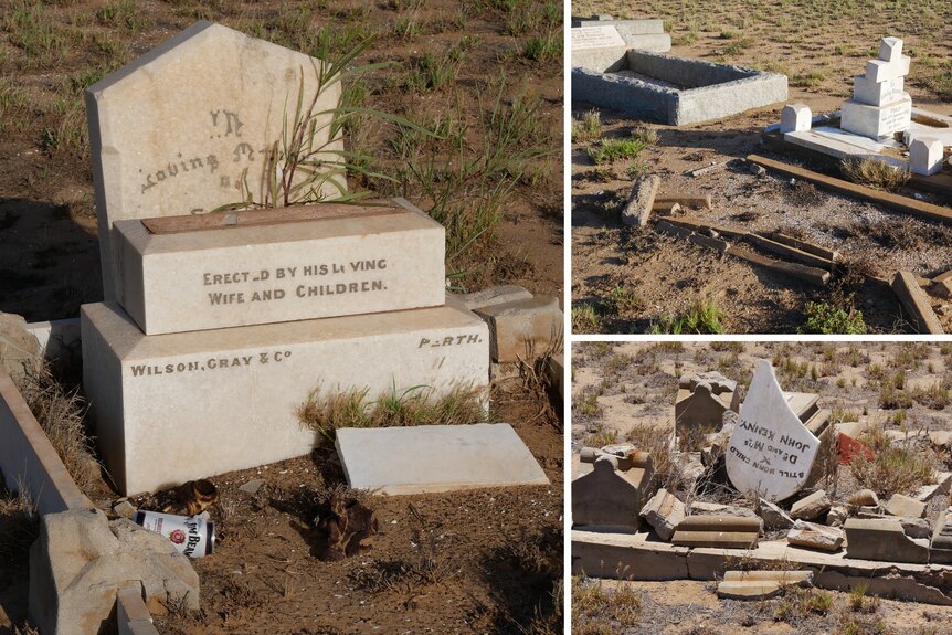 damaged gravesites