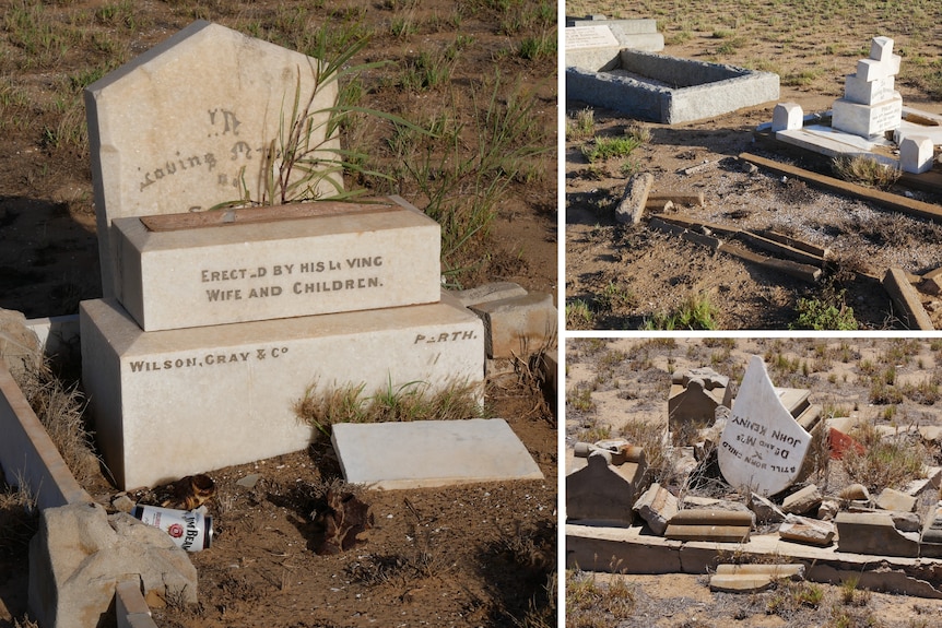 damaged gravesites