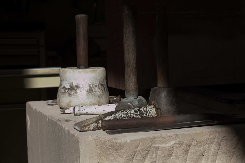 Stonemason tools including mallets