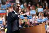 Small boost ... Barack Obama leads rival Mitt Romney by four percentage pointsention speech