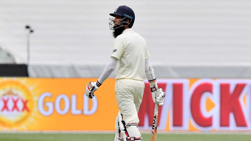 Moeen Ali trudges off at the MCG