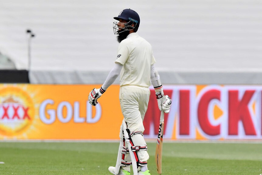 Moeen Ali trudges off at the MCG