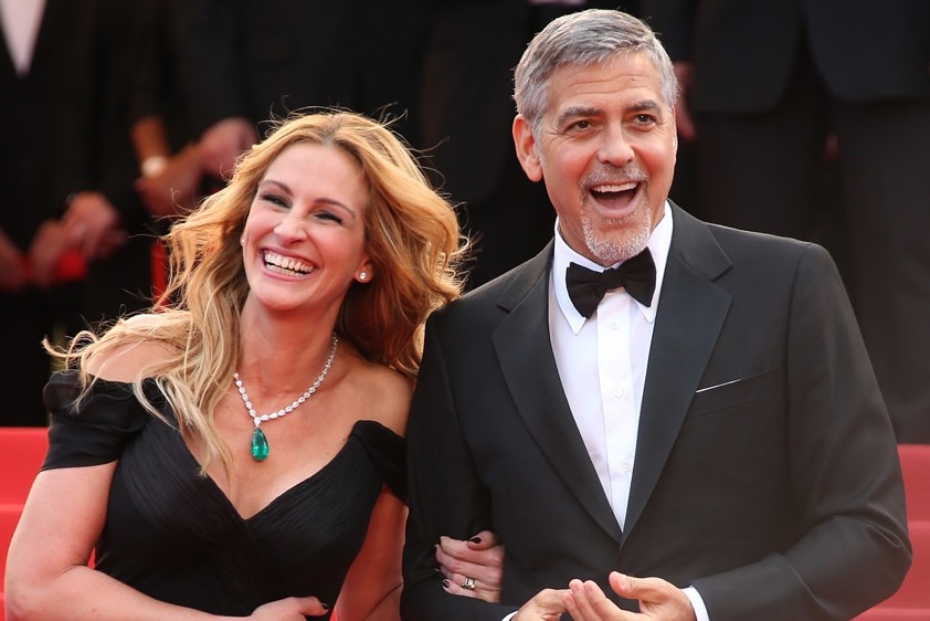 Julia Roberts and George Clooney on the red carpet.