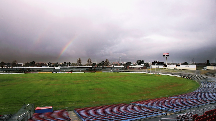 A panorama of a football oval