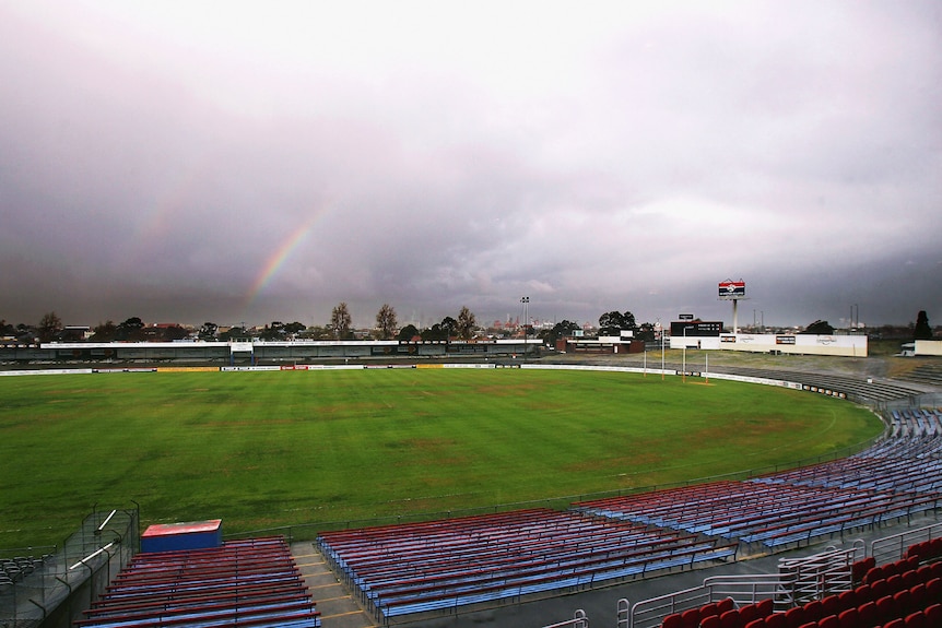 A panorama of a football oval