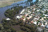 Aerial photo of floodwaters in Horsham, Victoria