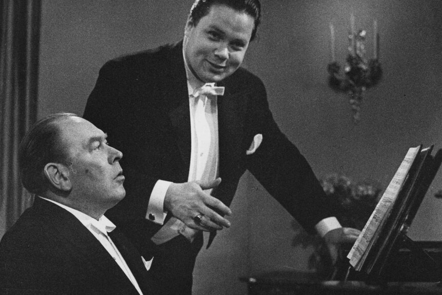 Pianist Gerald Moore and baritone Dietrich Fischer-Dieskau.