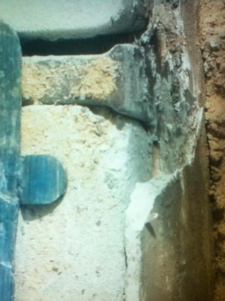 Exposed pipe in Telstra pit in Mackay