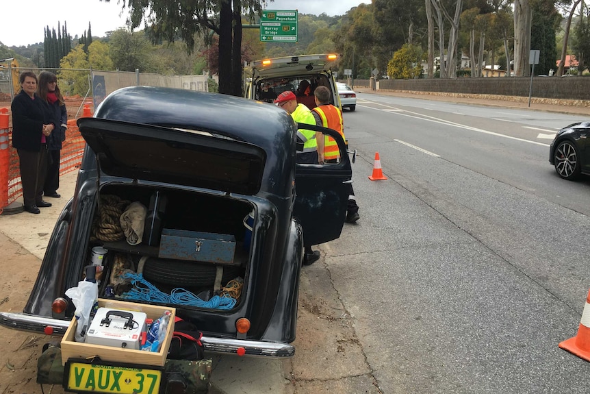 Car breaks down during Bay to Birdwood