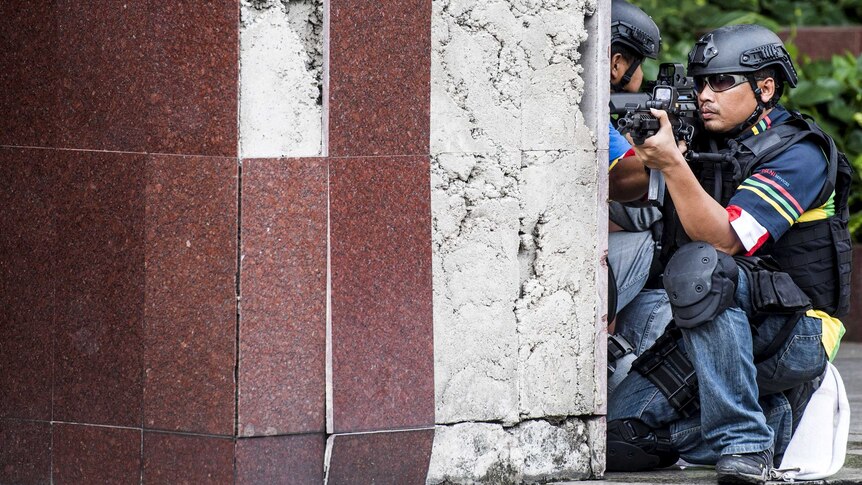 Indonesian special forces take part in anti-terror drill in Jakarta