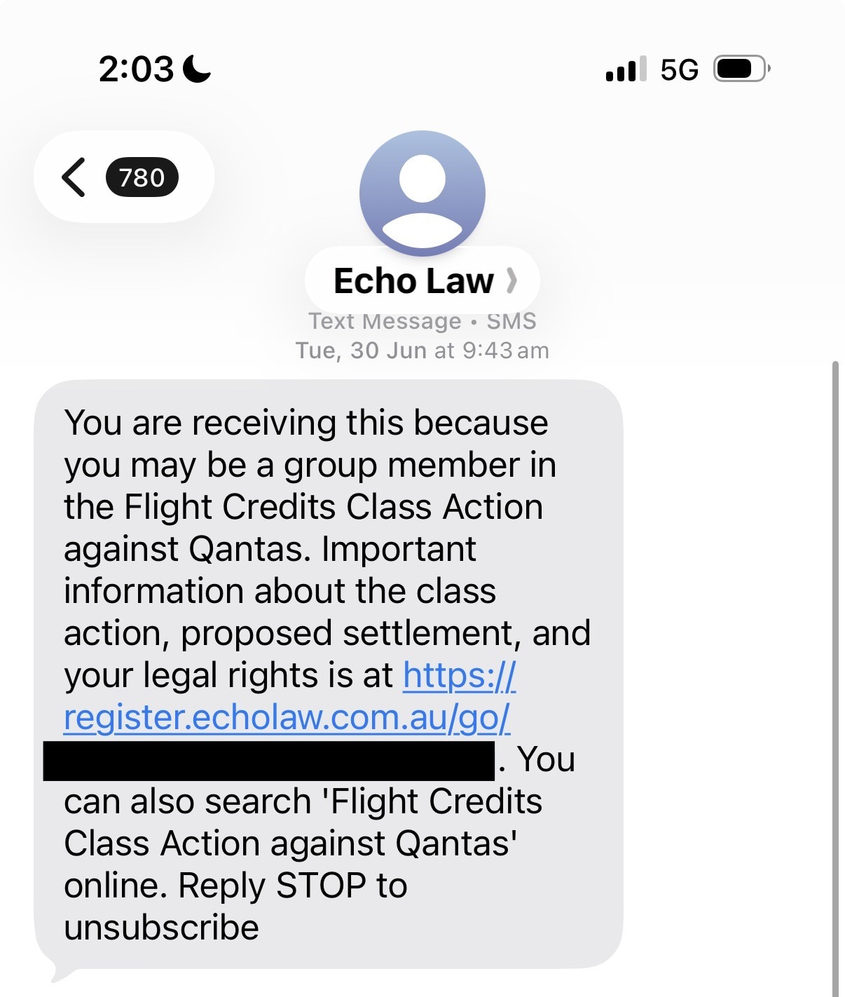The Qantas text that looks like a scam, but could be worth hundreds