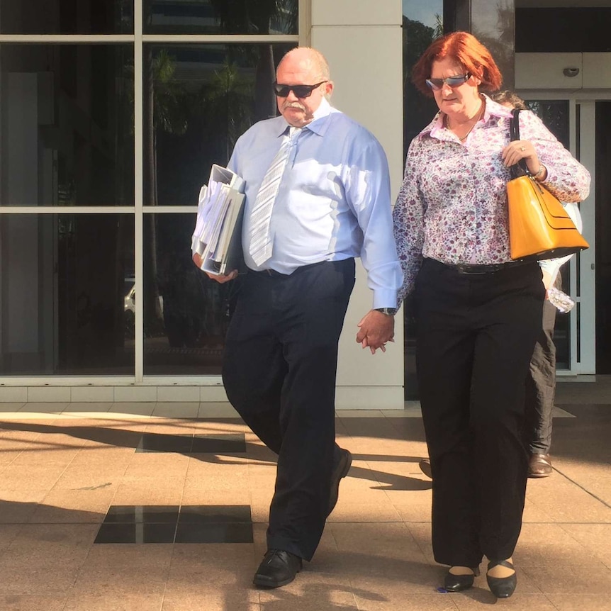 Peter Ruzsicska (left) outside the Supreme Court in Darwin.