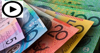 A pile of Australian banknotes.
