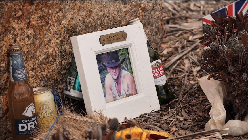 A memorial to Tom Butcher, a farm worker who died in the 2015 Esperance bushfires.