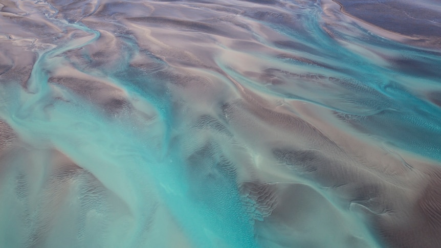 Aerial shot of Roebuck Bay, in Western Australia's Kimberley.