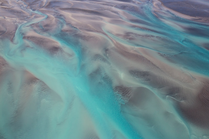 Aerial shot of Roebuck Bay, in Western Australia's Kimberley.
