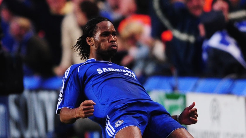 Didier Drogba celebrates a goal