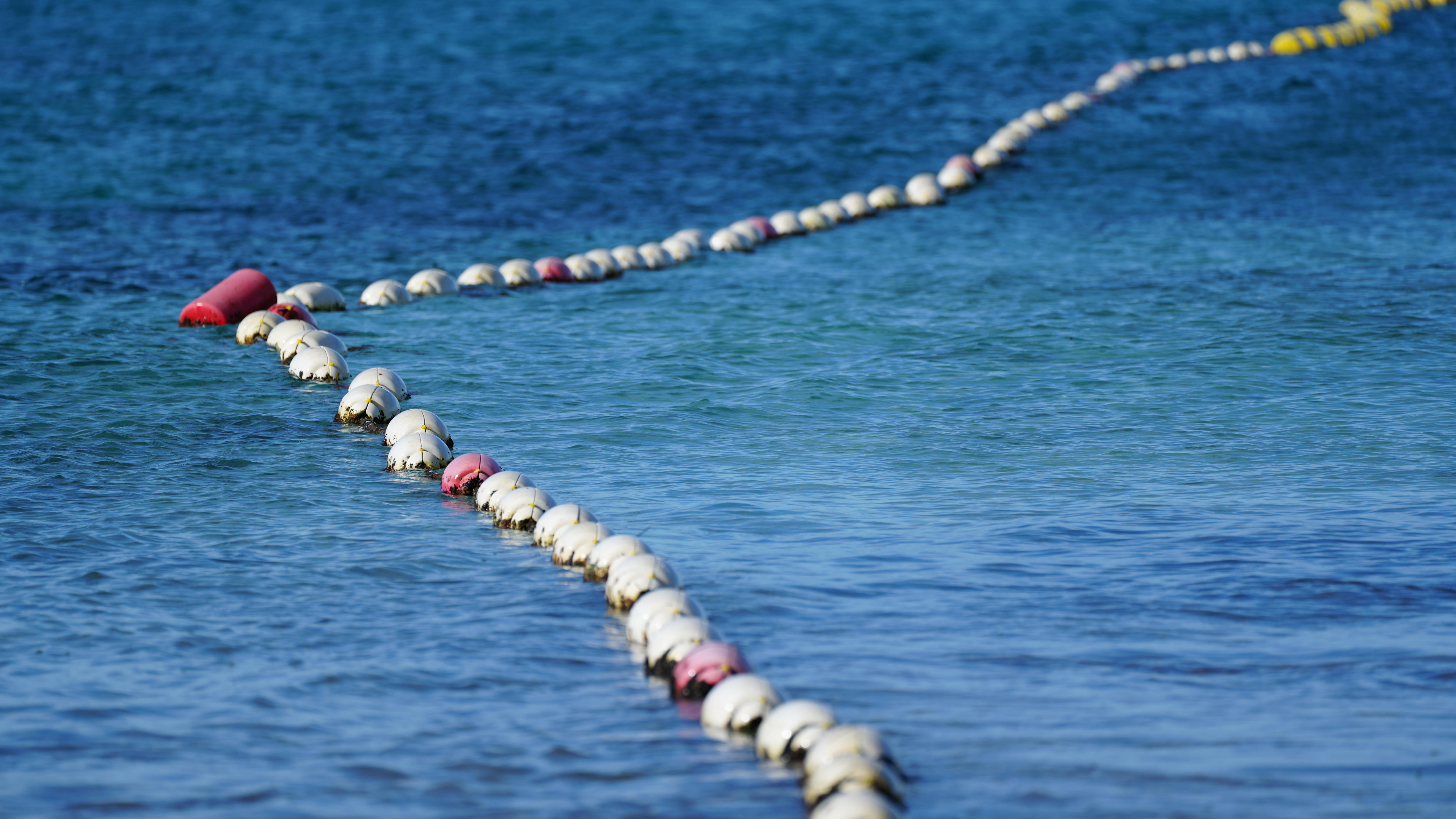 ocean with net in the middle