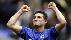 Frank Lampard celebrates his goal, which helped Chelsea record a 2-0 away win over Bolton