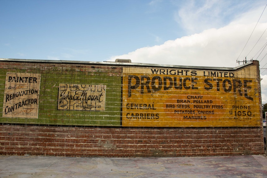 The historic signs uncovered in Maylands. January 21, 2015.