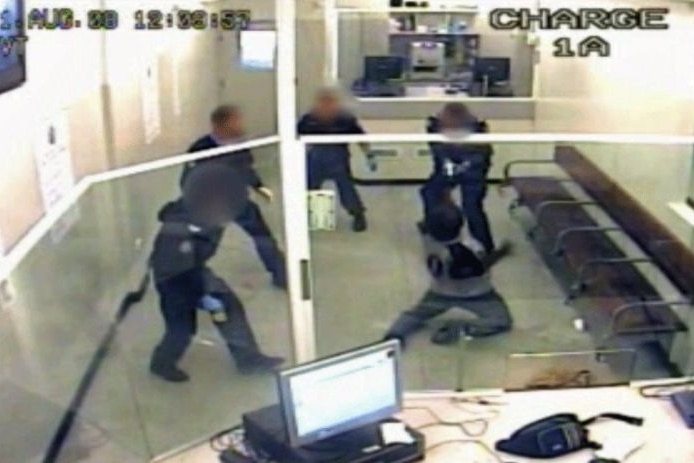 CCTV footage shows Kevin Spratt being tasered 13 times in the East Perth watch house.