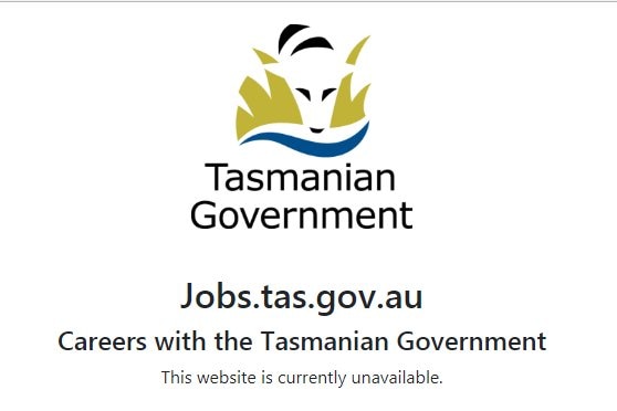 Tasmanian Government's job site shut down