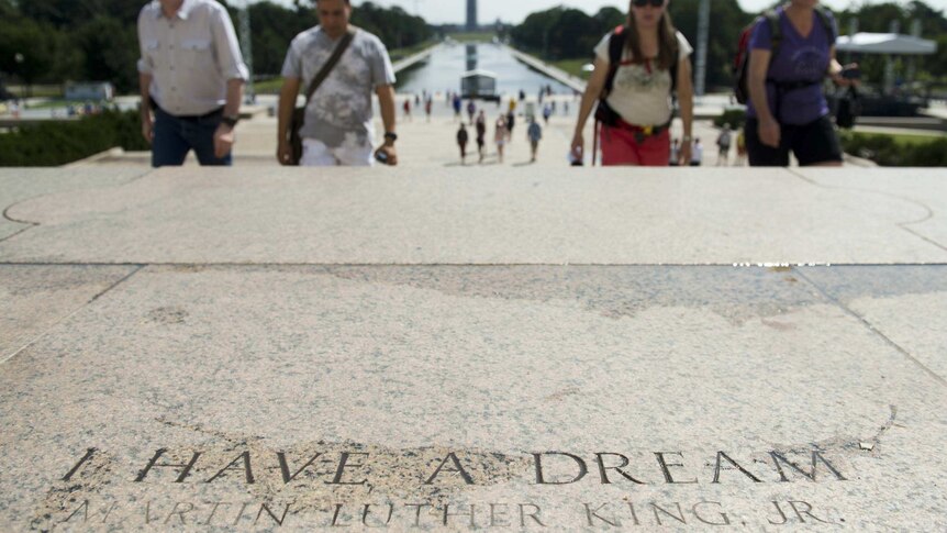 'I have a dream' is engraved on the stone where Martin Luther King Jr. made his speech in 1963