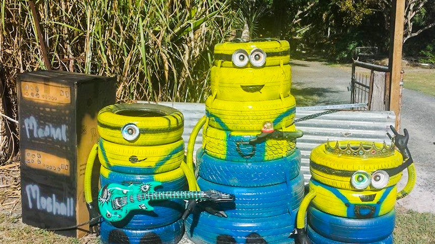 Minions made of tyres have been a favourite for passers-by.