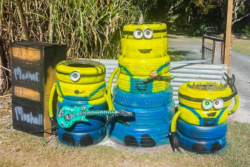 Minions made of tyres have been a favourite from passers-by.