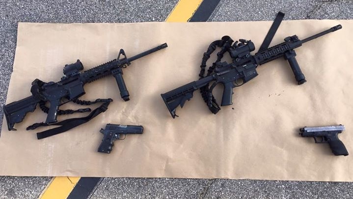 The weapons that were used by the suspects.