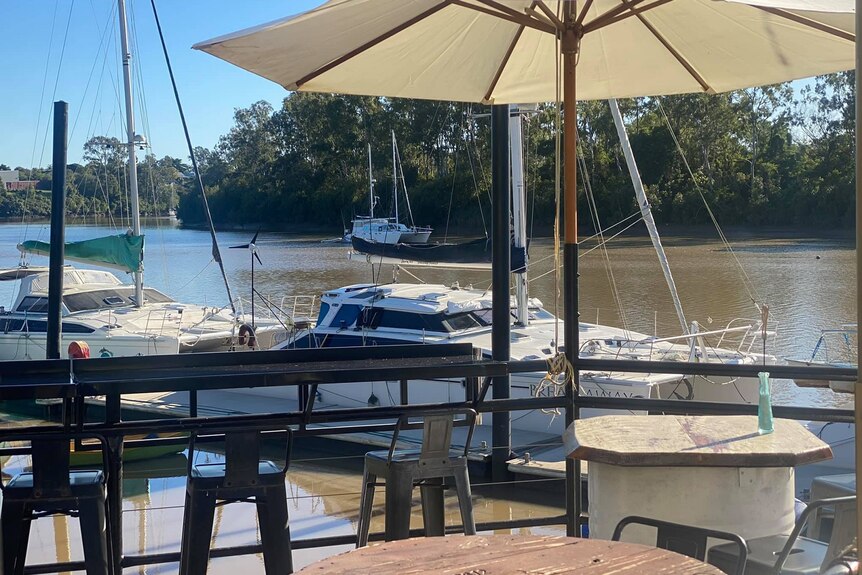 Sunny view of boats in Mary River in Maryborough in July 2021 before the flood in January 2022