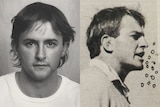Two black and white images show a young Anthony Albanese and Tony Abbott