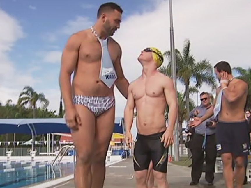 Titans player Ryan James and swimmer Michael Cox