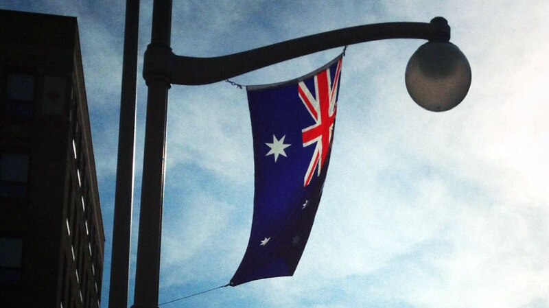 Australian flag in streets of Canada